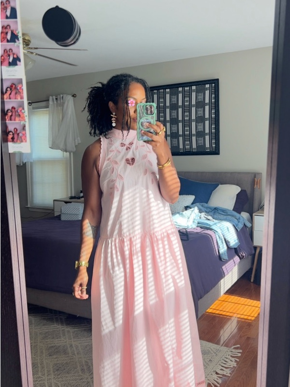 Sleeveless Embroidered Pink Maxi Dress - Picture 8 of 10